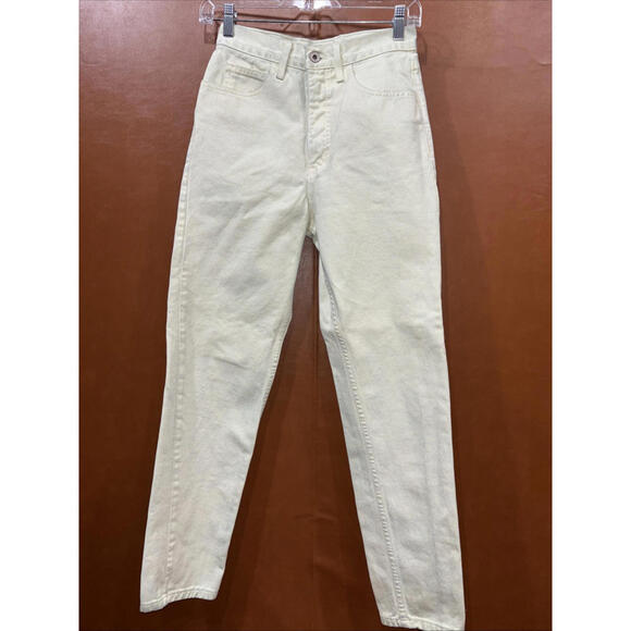 Vintage GUESS Jeans Women's‎ Acid Wash Mid Rise Tapered White Denim (26x28)  USA - Picture 1 of 16